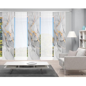 Schiebevorhang Marmosa II 60 x 260cm Grau/Grau 5er Set