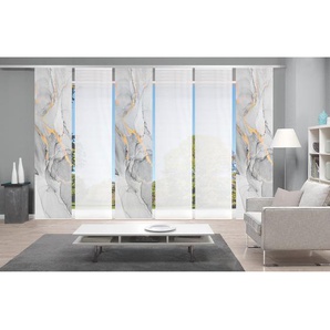Schiebevorhang Marmosa II 60 x 260cm Grau/Grau 6er Set