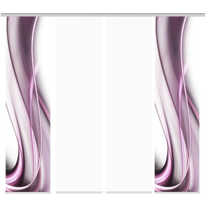 Schiebevorhang Set 4tlg. | lila/violett | 60 cm | 245 cm |
