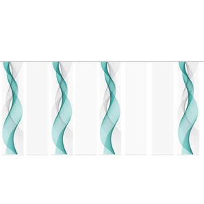 Schiebevorhang Set 8tlg. | türkis/petrol | 60 cm | 245 cm |