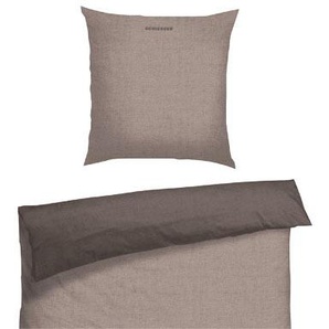 SCHIESSER Renforcé-Bettwäscheset »Doubleface«, taupe/dunkelgrau, Übergröße