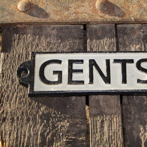 Schild Eisen Gusseisen Gents WC Badezimmer antik Tür Nostalgie Zimmer