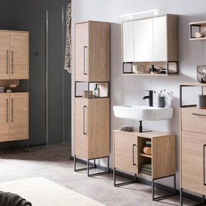 Bad-Hochschrank »Dumone« H 300 - braun - Holz -