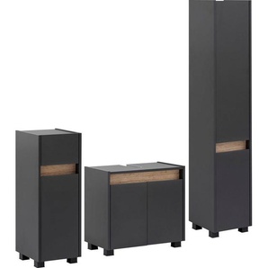 Schildmeyer Badmöbel-Set Cosmo in verschiedenen Farben made in Germany, (Set, 3-St), aus Unterschrank, Waschbeckenunterschrank und Hochschrank