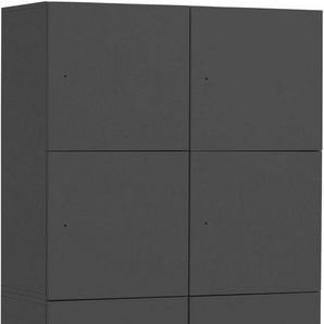 Schildmeyer Garderoben-Set Locked Spind Schrank Set mit 4 Spinden, (4-St), 2x Spind mit 1 Tür, 2 x Spind mit 2 Türen, Made in Germany