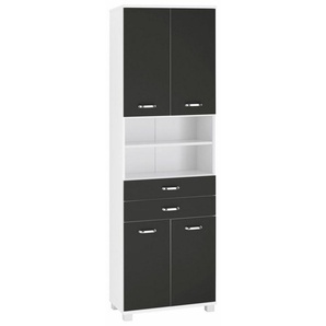 Schildmeyer Hochschrank Colli Breite 60 cm, Badezimmerschrank mit Metallgriffen, Ablageböden