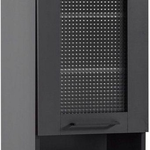 Schildmeyer Hochschrank Malte Breite 40,3 cm mit fühlbarer Holzstruktur, obere Tür mit Glaseinsatz
