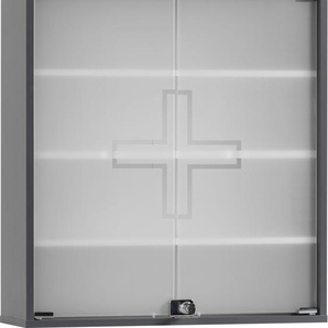 Medizinschrank SCHILDMEYER Wido Schränke Gr. B/H/T: 64,2 cm x 71,4 cm x 19,6 cm, 2 St., grau (anthrazit) Apothekerschränke Breite 64 cm