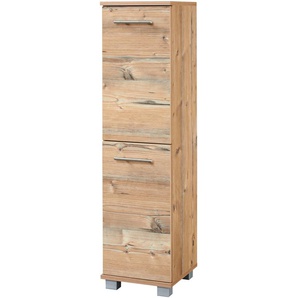 Midischrank SCHILDMEYER Isola Schränke Gr. B/H/T: 30 cm x 117 cm x 32,5 cm, 2 St., braun (silberfichte) Bad-Midischränke Badmöbelserien Schränke