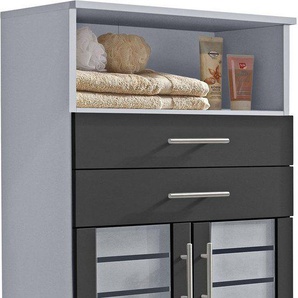 Schildmeyer Midischrank Nikosia Breite 60 cm, mit Glastüren, 2 Schubladen, MDF-Fronten, Metallgriffe