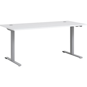 Schreibtisch SCHILDMEYER Serie 1600 Tische Gr. B/H/T: 160 cm x 70,5 cm x 75 cm, weiß (kreideweiß, silber, kreideweiß) Schreibtische