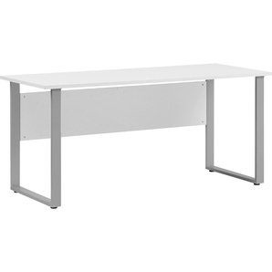Schreibtisch SCHILDMEYER Serie 1600 Tische Gr. B/H/T: 160 cm x 73,5 cm x 75 cm, weiß (kreideweiß, silber, kreideweiß) Schreibtische