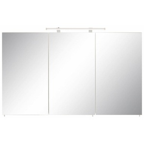 Schildmeyer Spiegelschrank Dorina, mit höhenverstellbaren Glasböden made in Germany Breite 70 cm, 3-türig, LED-Beleuchtung, Schalter-/Steckdosenbox