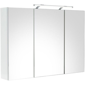 Schildmeyer Spiegelschrank Dorina, mit höhenverstellbaren Glasböden made in Germany Breite 70 cm, 3-türig, LED-Beleuchtung, Schalter-/Steckdosenbox