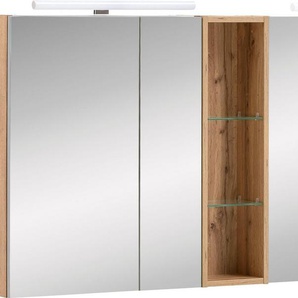 Schildmeyer Spiegelschrank Duo made in Germany Breite 141,6 cm, 4-türig, 2x LED-Beleuchtung, Schalter-/Steckdosenbox