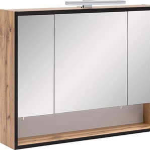 Schildmeyer Spiegelschrank Maxima made in Germany Breite 80 cm, 3-türig, LED-Beleuchtung, Schalter-/Steckdosenbox
