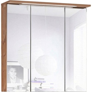 Schildmeyer Spiegelschrank Profil Breite 70 cm, 3-türig, LED-Beleuchtung, Schalter-/Steckdosenbox