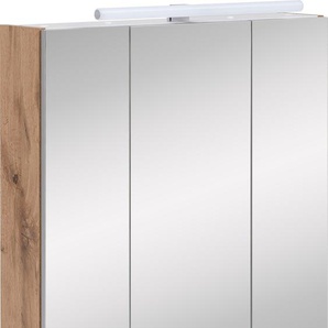 Spiegelschrank SCHILDMEYER Wido Schränke Gr. B/H/T: 70 cm x 74,7 cm x 16,0 cm, 3 St., beige (eichelandhausfarben) Bad-Spiegelschränke Breite 70 cm