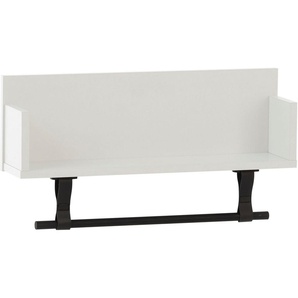 Schildmeyer Wandregal Ella, Breite 59 cm, Mit Kleiderstange aus Kunststoff und Schlaufen aus Leder
