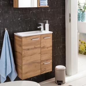 Waschtisch »Matteo« inkl. Becken - braun - Holz -