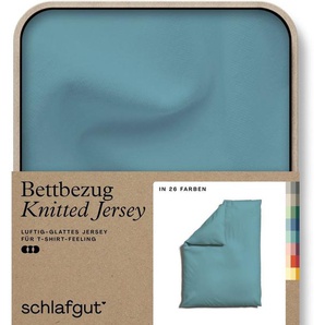 Schlafgut Bettbezug Knitted Jersey uni, aus Bio-Baumwolle mit Elasthan, Reißverschluss, (1 St), bügelfrei, Mix & Match Bettwäsche: passender Kissenbezug erhältlich