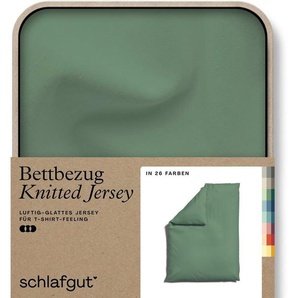 Schlafgut Bettbezug Knitted Jersey uni, aus Bio-Baumwolle mit Elasthan, Reißverschluss, (1 St), bügelfrei, Mix & Match Bettwäsche: passender Kissenbezug erhältlich