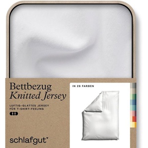 Schlafgut Bettbezug Knitted Jersey uni, aus Bio-Baumwolle mit Elasthan, Reißverschluss, (1 St), bügelfrei, Mix & Match Bettwäsche: passender Kissenbezug erhältlich