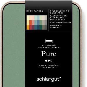 Schlafgut Spannbettlaken PURE BOXSPRING in Gr. 90x200, 140x200 oder 180x200, für Boxspringbett, Jersey-Elasthan, Gummizug: rundum, (1 Stück), aus Bio-Baumwolle, für Matratzen bis 40 cm Höhe, Bettlaken