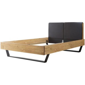 Schlafkontor Keke Bett Massivholz/Metallkufe Anthrazit