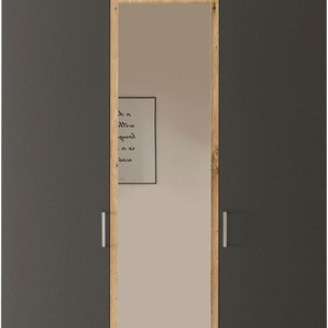 Kleiderschrank SCHLAFKONTOR Hanau Schränke Gr. B/H/T: 120 cm x 196 cm x 53,5 cm, 3 St., grau (graphit, artisan eiche) Textil-Kleiderschränke