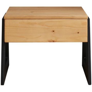 Schlafkontor Zea Nachtkommde Metall/Nadelholz massiv/Schwarz 1