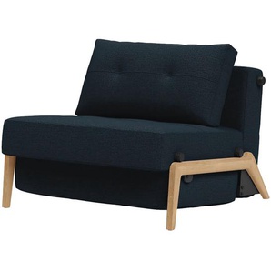 Schlafsessel Blau Stoff Mixed Dance Eiche Hell 98 x 79 x 98cm
