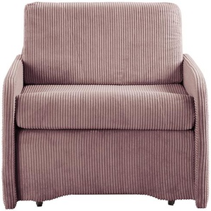 Schlafsessel Disley IV Violett/Mauve Webstoff mit Armlehnen 90 x 84 x 84cm