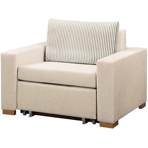 Schlafsessel Basic Beige Webstoff Sari 110 x 90 x 90cm