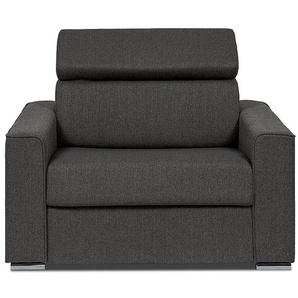 Schlafsessel mit Matratze - Liegefläche 70 cm - Matratze 14 cm - Stoff - Grau - VIZIR