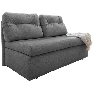 Schlafsofa 136 cm praktische Couch mit Funktion Bettkasten Gästebett in Grau / 15119