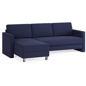 Schlafsofa 140cm in Blau mit Holzfüßen | BRUNO - Hochwertige Materialien- beste Verarbeitung und ein zeitloses- klares Design