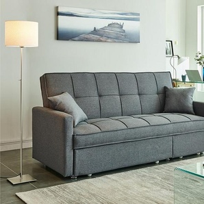 Schlafsofa 3-Sitzer - Stoff - Grau - CANETTI