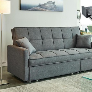 Schlafsofa 3-Sitzer - Stoff - Grau - CANETTI