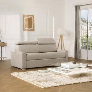 Schlafsofa 4-Sitzer - Liegfläche mit Lattenrost: 160 cm - Matratze: 22 cm mit Memory Schaum - Stoff - Beige - VIZIR