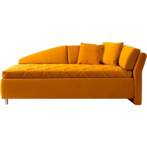 Schlafsofa ADA TRENDLINE Sofas Gr. B/H/T: 223 cm x 80 cm x 102 cm, Samtstoff TSV, Armlehne rechts, Armlehne rechts, gelb (ocker tsv 5) Einzelsofas