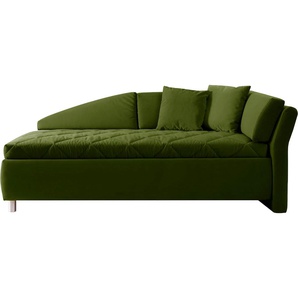 Schlafsofa ADA TRENDLINE Sofas Gr. B/H/T: 223 cm x 80 cm x 102 cm, Samtstoff TSV, Armlehne rechts, Armlehne rechts, grün (olivgrün tsv 23) Einzelsofas