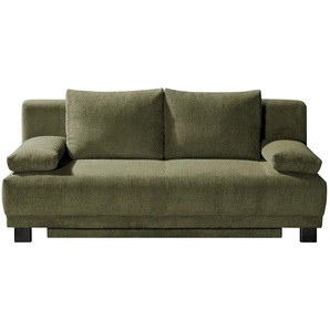 Schlafsofa aus Cord Luna - grün - Materialmix - 200 cm - 89 cm - cm 96,0 | Möbel Kraft