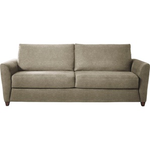 Schlafsofa BALI Dallas Sofas Gr. B/H/T: 195 cm x 93 cm x 103 cm, Material, Ausführung, braun (hellbraun) Einzelsofas Dauerschlaffunktion, mit Lattenrost und Matratze