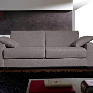 Schlafsofa BALI Norwalk Sofas Gr. 140 cm x 200 cm, Flachgewebe, Premium: Ergofle x Lattenrost mit Gelformmatratze, silberfarben (silber, beige) Einzelsofas