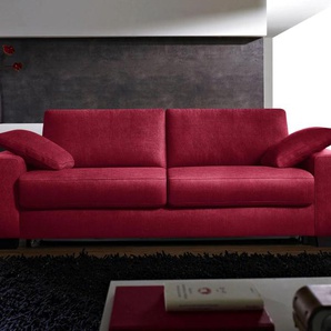 Schlafsofa BALI Norwalk Sofas Gr. 140 cm x 200 cm, Struktur fein, Premium: Ergofle x Lattenrost mit Gelformmatratze, rot (dunkelrot) Einzelsofas