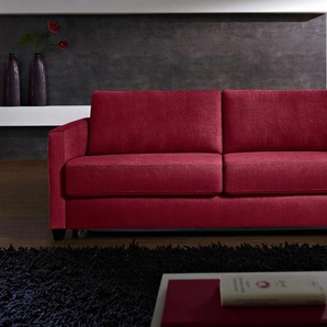 Schlafsofa BALI Norwalk Sofas Gr. B/H/T: 182 cm x 83 cm x 100 cm, Struktur fein, Premium: Ergofle x Lattenrost mit Gelformmatratze, rot (dunkelrot) Einzelsofas