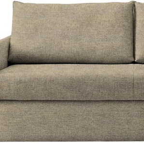 Schlafsofa BALI Pisa Sofas Gr. H/T: 93 cm x 98 cm, Tonnen-Taschenfederkern-Matratze, braun (hellbraun) Einzelsofas mit 3 Matratzenarten, Lattenrost, stabiles Untergestell