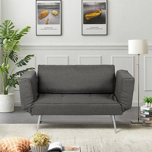 Schlafsofa Behram I Grau/Grau Webstoff 152 x 74 x 74cm Modern