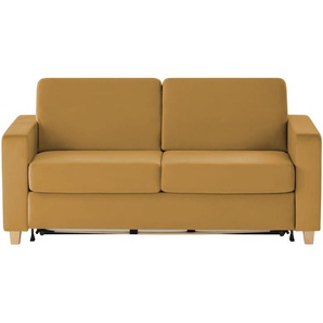 nehl Schlafsofa  Boston Deluxe ¦ gelb ¦ Maße (cm): B: 199 H: 91 T: 103.0